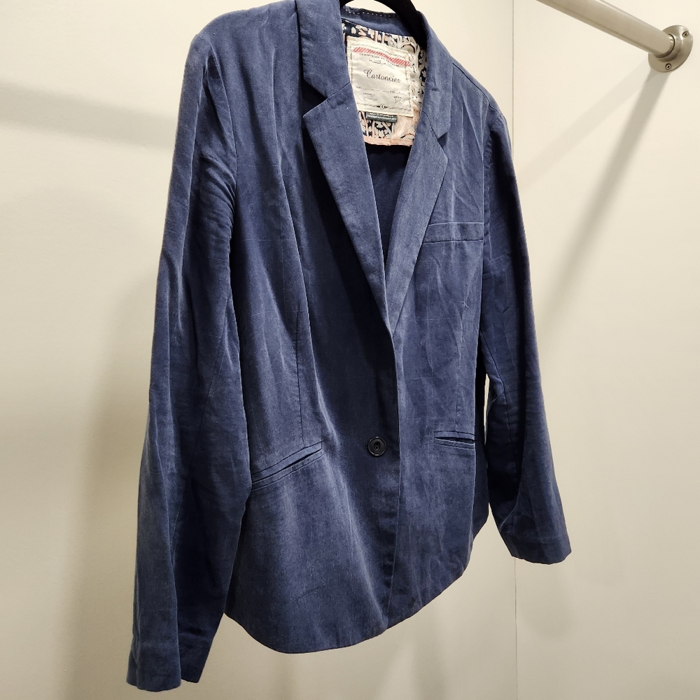 Cartonnier Anthropologie Jacket, Navy Blue, Size 4